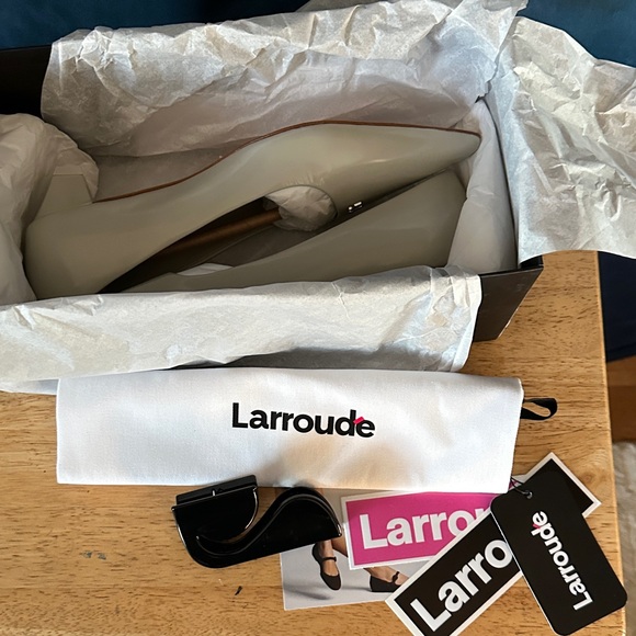 Larroude Ruth Pump in Gray Box Leather - Picture 2 of 11